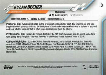 2020 Topps On-Demand Set 18 - Athletes Unlimited Softball #3 Kylan Becker Back